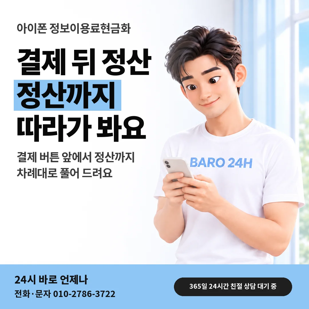 BARO 24H 티셔츠를 입은 3D 인물 옆에 「%s」 제목을 얹은 안내 카드
